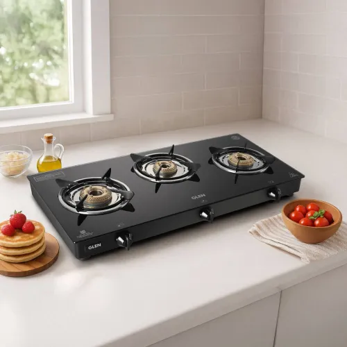 Image of Glen LPG Rapid GT BLK ISI Glass Manual Gas Stove