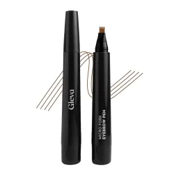 Gleva 4-Tip Waterproof Eyebrow Pen (Light Brown)