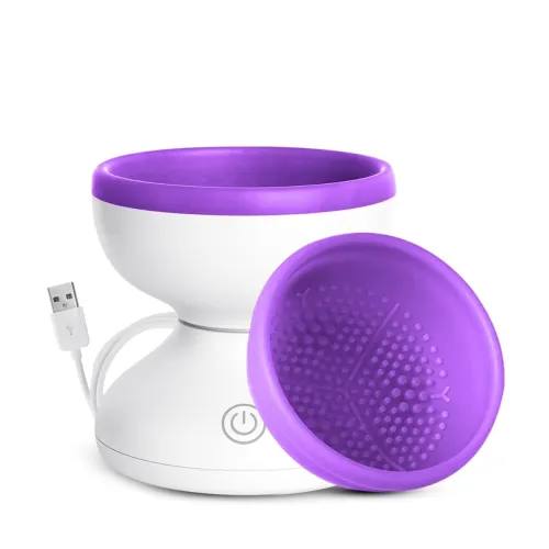 Image of Gleva Electric Makeup Brush Cleaner Machine Cleanser Tool for All Size Foundation Concealer Eyeshadow Brush Portable USB