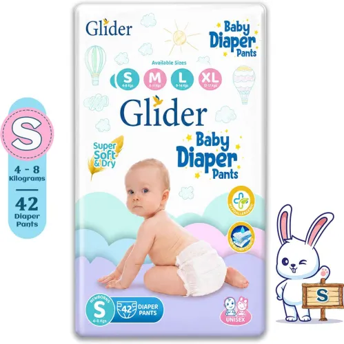 Image of GLIDER Baby Diaper Pants, Pant Diapers - S (42 Pieces)
