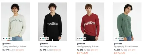 Image of Glitchez Brand Men's Sweaters at 81% discount 