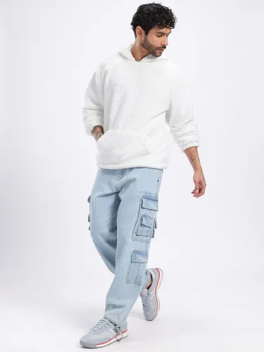 Image of glitchez Men Embroidered Hooded Sweatshirt