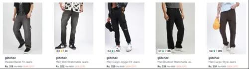 Image of Glitchez men's jeans starting at ₹319