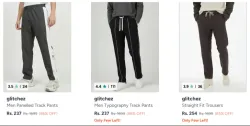 Glitchez Mens Trackpants Starting at ₹237