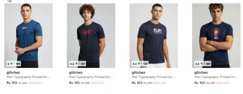 Image of glitchez Men Typography T-shirt Starting @ ₹103