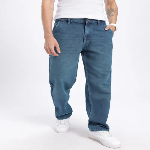 Image of glitchez Men Zippered Hem Straight Fit Jeans