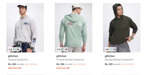 Image of glitchez Men's hoodies at ₹299