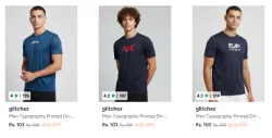 Glitchez Mens T-shirt Starting @ ₹103