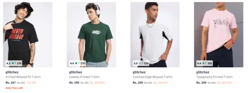 Image of Glitchez Men's Tshirts starting @ ₹107
