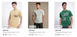 Glitchez Mens T-shirts Starting @ ₹161