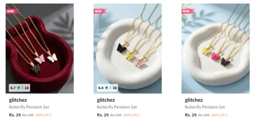 Image of glitchez Pandant Set Starting @ ₹29
