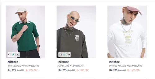 Image of Glitchez Men's Sweatshirts at ₹299