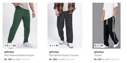 Image of Glitchez Trousers at minimum 79% Discount