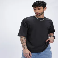 glitchez Typography Oversize Drop-Shoulder T-shirt