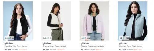 Image of Glitchez women's jackets startting at ₹254