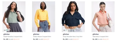 Image of Glitchez Women's Shirts Flat @ ₹249
