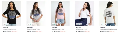 Image of Glitchez women's t-shirts starting at ₹181