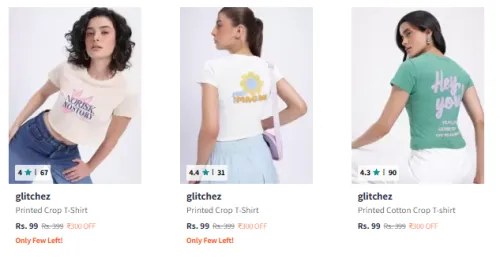 Image of Glitchez Women T-shitrs Starting @ ₹99