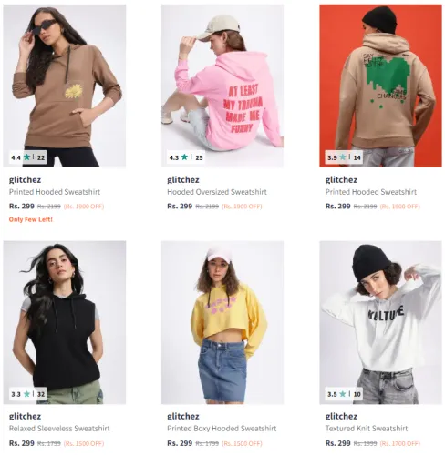 Image of Glitchez Women's Hoodies @ Flat ₹299
