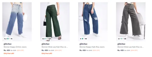 Image of Glitchez Women's Jeans at minimum 80% Discount