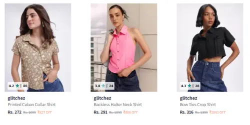 Image of Glitchez Women's Shirt at Minimum 70% Discount