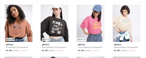 Image of Glitchez Women's Sweatshirts at ₹299