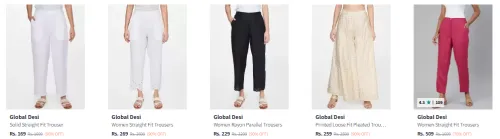 Image of Global Desi Women's Trouser starting @ ₹169