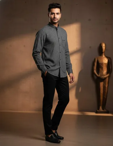 Image of GLOBAL EXPERT Men Regular Fit Printed Casual Shirt