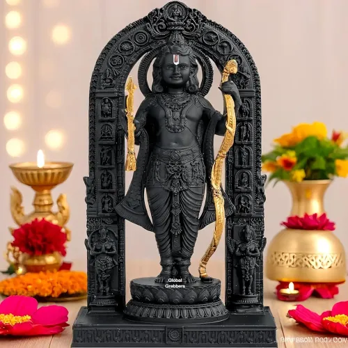 Image of Global Grabbers Polyresin 3D Ram Lalla Ayodhya Idol Statue Showpiece