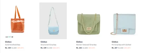Image of Globus Handbags Upto 90% Discount