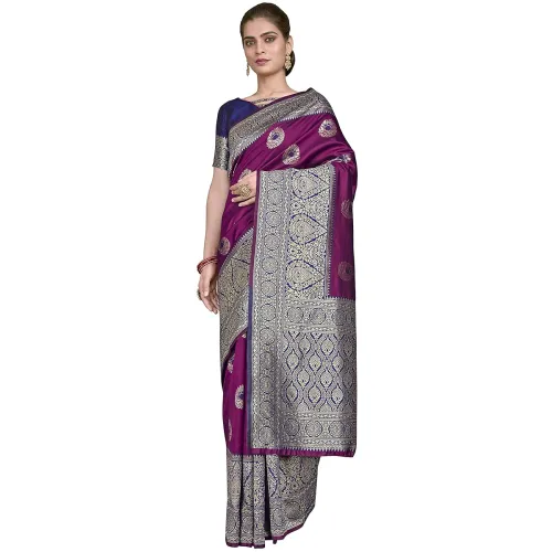 Image of Glory Sarees Women’s Banarasi Silk Saree With Blouse Piece