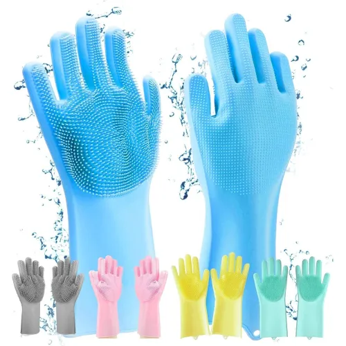 Image of Gloves Magic Silicone Dish Washing Gloves