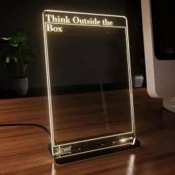 Glowrite Illuminate Your Ideas! Acrylic LED Writing Board with USB Stand/Base | Ideal for Home & Office | Unique Gift | 