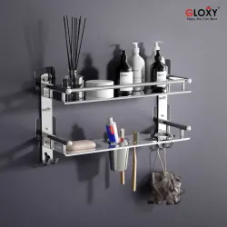 GLOXY 4-in-1 Adhesive Bathroom Shelf Set