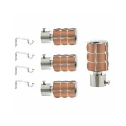 GLOXY ENTERPRISE Stainless Steel Curtain Bracket Parda Holder with Support 1 Inch Rod Pocket