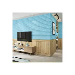 GLUN® 3D Turquoise Brick Wallpaper for Wall PE Foam Wall Stickers Self Adhesive DIY Wall Decor 70 x 77cm Pack of 12