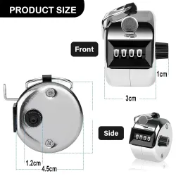 GLUN® 4-Digit Counter, Hand Steps Counter, Durable Metal Design Counter