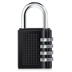 GLUN® 4 Dialer Rechangeable Metal Luggage Number Lock, Powder Paint Coated Suitcase & Bags Lock, Combination Pad Lock