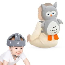 GLUN® Cute Owl Shape Soft Cushioning Baby Back Protector with Head Protective