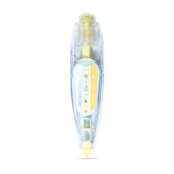 GLUN Decorative Correction Tape 3 Meter Length Cute Cartoon Animal Prints, Cat, Dog, and Owl Prints, Retractable Pen for Scrapbooking, Diary, Planner, Journal DIY Crafts Yellow Colour