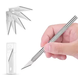 GLUN® Detail Pen Knife with 5 Extra Sharp Blades Precision Cutter