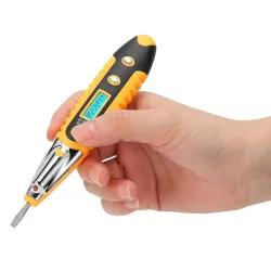 GLUN® Direct Line Tester, AC-DC 120-250V, Screwdriver Circuit, Screwdriver with 3.5mm Plus and Minus (+,-) Pointer