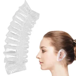 GLUN® Disposable Ear Protectors, Pack of 100, Waterproof Ear Covers for Hair Dye, Shower, Bathing, Ear Protecter Elastic Closing