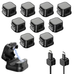 GLUN® Magnetic Cable Organiser Clips Pack of 10
