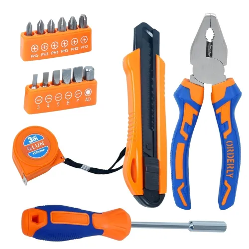 Image of GLUN® Mini Screwdriver Set comes with Plier, Cutter and Inch Tape, 16 Piece Screwdriver Bit