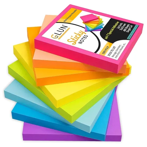 Image of GLUN Multicolor Sticky Notes 400 Sheets Strong Adhesive Morandi