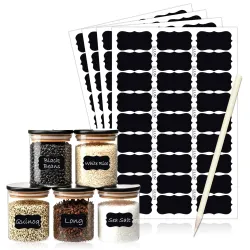 GLUN® Reusable waterproof chalkboard labels for pantry jars