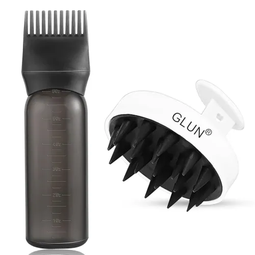 Image of GLUN® Scalp Massager & Dye Comb Bottle Combo 