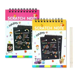 GLUN Scratch Notepad with Magical Rainbow Color Sheets (pack of 2)