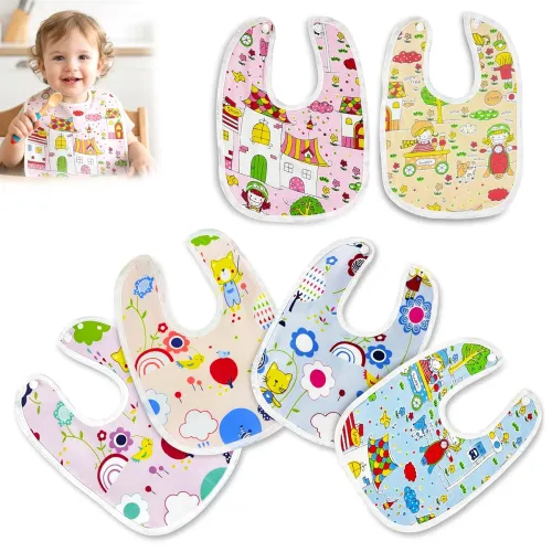 Image of GLUN Waterproof Toddler Bibs Set - Pack of 6
